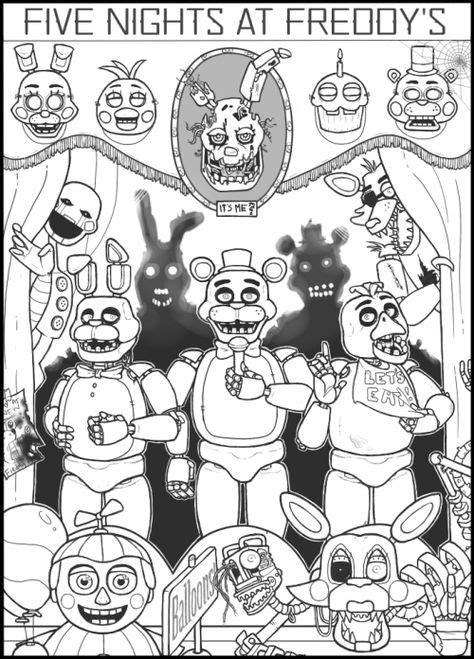 Official five nights at freddy's coloring book. Nightmare Freddy Kleurplaat