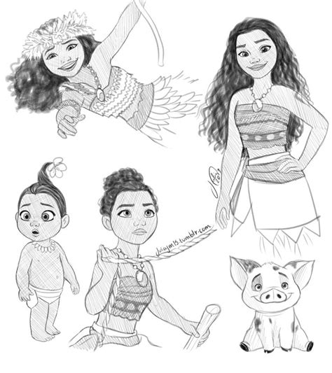 Immediately renew moana easy sketch, has size 1280x720. Some Moana sketches, just playing around with this pencil ...