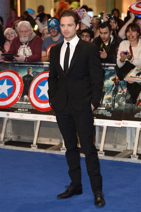 Scarlett joahnsson chris evans hayley atwell cobie smulders sebastian stan dominic cooper emily vancamp samuel l. Sebastian Stan - Sebastian Stan Photos - 'Captain America: The Winter Soldier' London Premiere ...