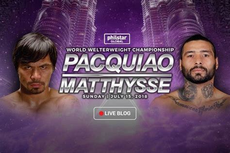 Matthysse and pacquiao were scheduled to fight on july 15, for the world boxing association welterweight title in malaysia. Live Updates: Pacquiao vs Matthysse in Kuala Lumpur ...