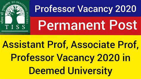 There are 7,315 vacancies for teacher roles in canada available immediately, compared to 2,276 in british columbia. Assistant Professor Associate Professor Vacancy 2020 in ...