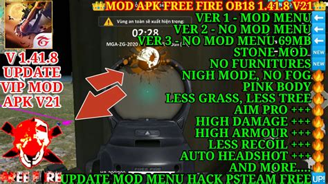 All without registration and send sms! DOWNLOAD MOD FREE FIRE OB18 V21 - NO FURNITURES, STONE MOD ...