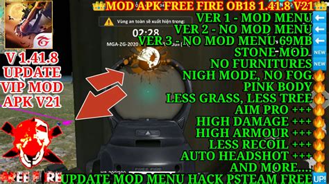 All without registration and send sms! DOWNLOAD MOD FREE FIRE OB18 V21 - NO FURNITURES, STONE MOD ...