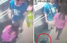 girl peeing caught camera pee pees lift shopping floor woman she squatting squats