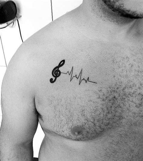 Heartbeat tattoos can be designed in a very appealing and unique way. 40 Simple Music Tattoos For Men - Musical Ink Design Ideas