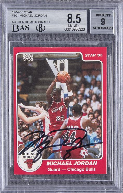 Michael jordan's first official basketball card is in a league of its own and it's always been! Lot Detail - 1984-85 Star #101 Michael Jordan Signed Rookie Card - BGS NM-MT+ 8.5/BGS 9 - A ...