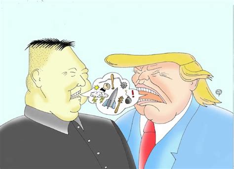 Der übergroße deutsche michel nimmt gelassen die. Kim Donald Jong Trump-un von Erwin Pischel | Politik ...