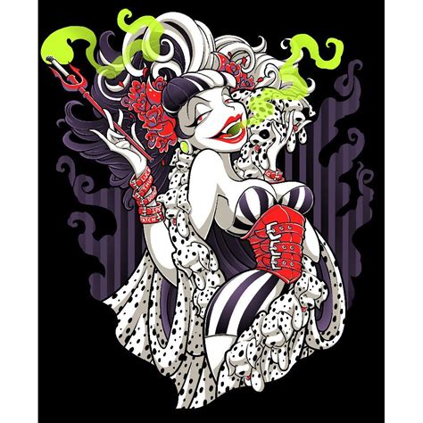 Based on the 1961 disney animated feature film, one hundred and one dalmatians, the film serves as an origin story for cruella de vil and features emma stone as the titular. Cruella de Vil by Jehsee 101 Dalmatians Unframed Paper Art ...