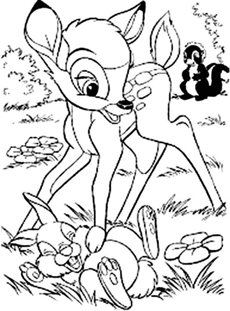 It will be a nice present for your mom or dad. Bambi Tickling Thumper Hard Coloring Pages : Bulk Color | Coloring pages, Cute drawings, Cute ...