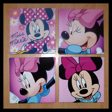 Great theme for shared bedrooms. minnie mouse wall art canvas | Minnie mouse room decor ...