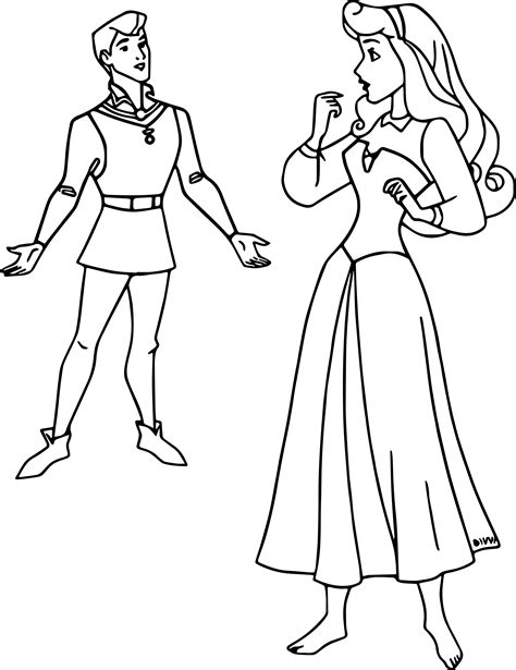 Princess aurora as briar rose and prince philip from disney's sleeping beauty. Disney Aurora And Phillip Coloring Pages 25 ...