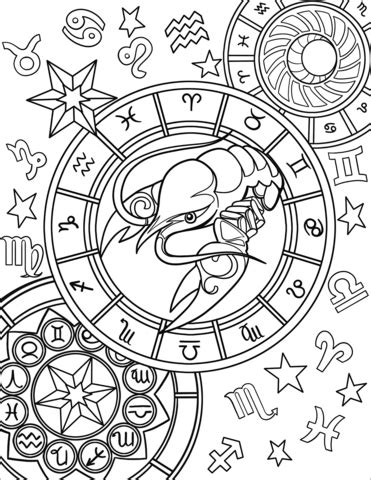 Maybe you would like to learn more about one of these? Cancer Zodiac Sign coloring page | Free Printable Coloring ...