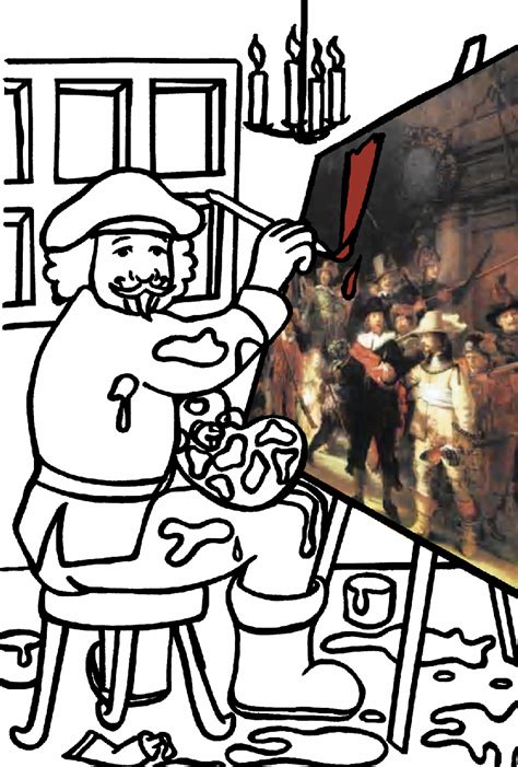 Discover 100s of free coloring pages! Kids-n-fun | Kleurplaat Rembrandt Rembrandt schlidert ...