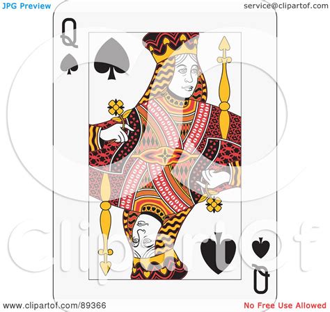 This queen of spades playing card clip art image is available as part of a low cost subscription providing access to over a million royalty free clip art images, web graphics and photos. Royalty-Free (RF) Clipart Illustration of a Queen Of ...