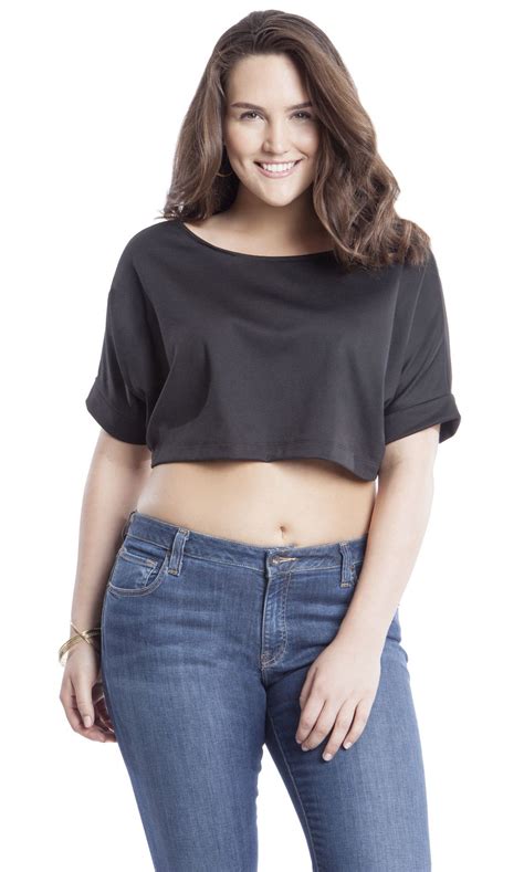 It's like you're a fly on the wall while watching this sweetheart in action. Zelie For She Black Crop Top Front | Plus size crop tops ...
