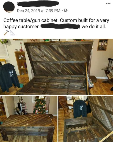 Covert cabinet 24 hidden concealment shelf for gun and money storage with portable auto safe. Coffee Table Gun Cabinet - MURICA : MURICA