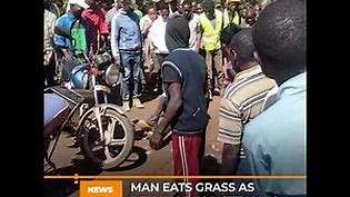 Man eats grass as penance for stealing cattle