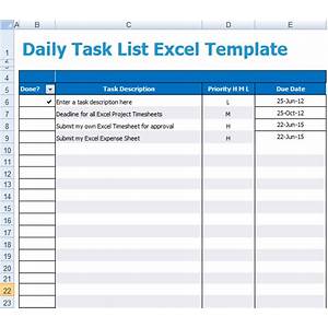 Daftar Tugas Harian di Excel